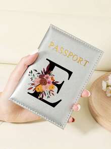 1pc A-Z 26 Letters Fashionable Letter Print Stylish Burgundy Passport Cover, Premium PU Leather Passport Wallet With Multi-Card Pockets For Credit Cards, Boarding Passes, And IDs Graduation - Burgundy - View 70