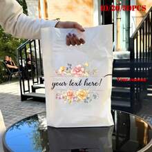 10/30/50 pezzi Sacchetti di plastica PE personalizzati con stampa, borse con testo personalizzato per attività commerciale, borse della spesa per boutique, sacchetti all'ingrosso per negozi