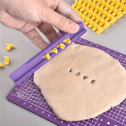 Non-Stick Silicone Alphabet Stamp Mold - DIY Craft Kit With Letters/Numbers For Clay Jewelry, Homemade Cards, Teens Adults Craft Night - Creative Fun Embosser Tools