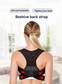 Corset de maintien du dos avec bandes de renforcement en acier et bandes en filet élastique haute densité, léger et respirant