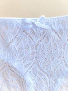 5pcs/Pack Plus Size Women's Soft Lace Thong Panties, Sexy Seamless Underwear