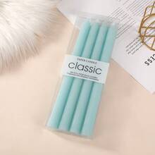 25cm(Approx.10in) / 20cm(Approx.8in) Minimalist Vertical Stripe Candles, Red/White/Blue/Green/Purple/Gray/Yellow/Orange/Pink/Black/Rose Red, Colored Candles, 8 Hours Burning Time/Pc, Geometric Striped Design, Suitable For Home Decor, Wedding, Gifts, Parties, Unscented Candles, Romantic Decorations, All Season - Multicolor - View 13