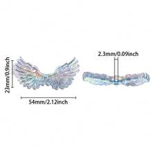 5 hạt mạ UV Flash mịn, hạt cánh thiên thần Love cánh lớn, thích hợp cho dây đeo điện thoại di động tự làm, móc chìa khóa, mặt dây chuyền ô tô và các phụ kiện khác - Màu hỗn hợp - Xem 6