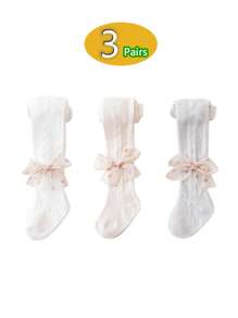 3 perechi de dresuri transpirabili pentru fete, colanți drăguți pentru copii mici, ciorapi plasă anti-țânțari, vară