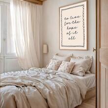 1pc Unframed/Framed To Live For The Hope Of It All Quotes Wall Art Poster Canvas Print Minimalist Daily Reminders Affirmation Motivational Painting For Dorm,Apartment,Living Room,Modern Home Decoration - Multicolor - View 2