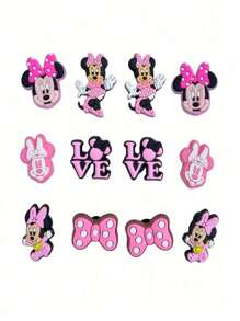 Sanrio Disney 12 Cute Mickey Mouse Shoe Accessories, Suitable For Clog Decoration, Cartoon Accessories, Suitable For Men And Women Footwear