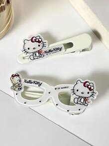 Sanrio 4 Pieces Of Sanrio Hello Kitty Hairpins For Women. These Hair Accessories, With Red And White Styles Paired With The Iconic Bowknot, Are Extremely Girly - Hearted, Meeting Women Consumers' Pursuit Of A Cute Style., Hair Clips Claw Clips Hair Claws Hair Barrettes