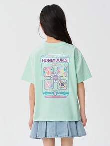 Balabala Girls' T-Shirt, 2025 Summer Quick-Dry Top - Green Tone - View 3