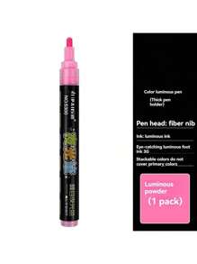 1 pieza Bolígrafo marcador de acrílico luminoso, pincel para pintura de graffiti luminoso de colores DIY y creativo. Disponible en 8 colores. Muy adecuado para pintura de tela y crear un ambiente animado en fiestas. De vuelta a la escuela