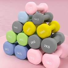 1 Pair Multi-Color Matte Dipped Dumbbell, Solid Cast Iron Dumbbell For Home Workout, Unisex Gym Accessories