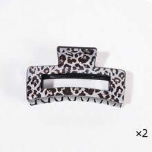 4 Stücke/2 Stücke/1 Stück Leopard Muster Haarclips, Leopard Muster Haarklammern, schicke karierte Haarspangen, einfache quadratische Haraccessoires, geeignet für Lässig und täglichen Gebrauch, Rückkehr zur Schule