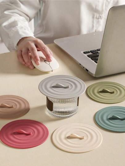 1/2个硅胶杯盖，防尘茶杯盖，多用途防漏茶/水杯盖，密封创意茶杯盖，适用于家庭和办公室，创意简约彩色硅胶盖，防尘陶瓷杯盖，牛奶咖啡杯盖，办公杯盖，节日礼物