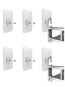 粘性墙钩，8 件重型墙钩自粘钩强力钉透明螺丝固定器自粘墙钩适用于浴室厨房壁挂天花板，螺丝净长 8 毫米