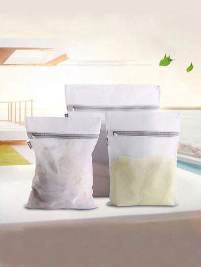 1pc Thickened Home Mesh Laundry Bag For Delicate Underwear, Clothing Washing Protection, Bedding Cover, Washing Machine Protective Storage, Bra Sock Anti-Deformation, Travel Organizer, Fine Mesh Laundry Net Pouch For Gentle Care