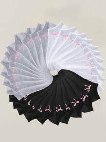 20/10/5/1 paire de chaussettes courtes pour femmes, chaussettes invisibles, chaussettes blanches, chaussettes noires, chaussettes grises, chaussettes pour femmes, chaussettes mignonnes, chaussettes pour filles, chaussettes noires, détails de dessin animé, conception de trou respirant avec rails de guidage, absorption de l'humidité, doux et lisse, convient pour diverses occasions comme les fêtes, les sports, les loisirs, les et autres usages quotidiens, peut être portée toute l'année, les combinaisons de couleurs sont aléatoires.