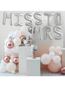 kumozawa 15 Pcs MISS TO MRS Foil Balloons, Wedding Party Decoration Balloons, Bridal Shower Party Decor, Bachelorette Party Decorations