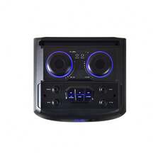 STF Bocina Power Block Inalámbrica De 12 Pulgadas Luces Les Incorporadas Radio FM Micro SD USB (Negro 12" x2) - Negro - Ver 7