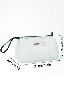 1Pc/Set Macaron Colors Mesh Beach Tote Bag Set With Phone Pocket, Nylon Casual Transparent Toiletry Bag Set With Zipper, Large Capacity Lightweight Storage Bag, Oversized Sandproof Swim Tote, Portable Reusable Summer Tote Bag With Hanging Handle, S/L Wash Bag Gift For New Semester, Spring/Early Summer, Anniversary, Vacation, Daily Use, Holiday, Mother's Day Gift, New Style In 2025.