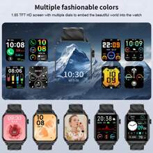 ESFOE LIGE Modische Smartwatch mit quadratischem Zifferblatt, Schrittzähler, Zeitnahme, Training, kabellose Anrufe, Musikwiedergabe, Weckruf-Erinnerung, Multifunktions-Damensmartuhr