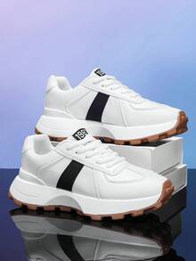 Sepatu Sneakers Chunky Modis untuk Remaja, Sepatu Sneakers Kasual Nyaman untuk Olahraga/Lari - Putih - View 5