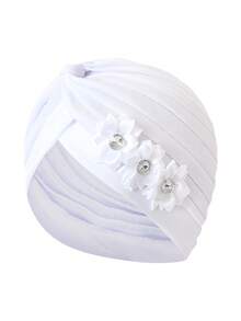 1pc Vintage Women's Solid Rhinestone Flower Casual Bandana Hair Wrap Hat, Versatile Watermelon Hat Hair Sleep Cap Sleep Bonnet,Beach,Travel - Multicolor - View 26