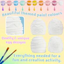 KreativeKraft DIY Easter Eggs Paint Art Supplies Your Own Egg Bunny Craft Kits Party Family Activity Decorations - Multicolor - View 2