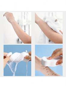 1pc Hanging Fish Scale Bath Sponge - Double-Sided Exfoliating Massage Bath Brush, Soft Foaming Body Cleansing Sponge, Spa-Like Experience, Easy To Clean And Quick Drying Bathroom Accessory - Multicolor - View 7