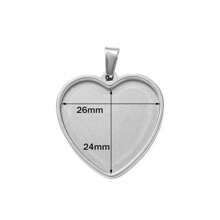 5 Stücke 13x18/18x25mm Edelstahl-Tropfen-Herz-Zargeneinsätze, Anhänger, Fassungen zum Basteln von Ohrringe, Halsketten, Schmuck