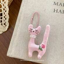 可爱粉色动物包包挂饰，泰迪熊和兔子钥匙扣，时尚可爱包包吊坠，甜美可爱钥匙圈旅行包配件，多功能包包挂饰，便携钥匙扣，旅行包挂饰，手提包挂饰，背包挂饰