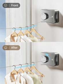 1pc Invisible Retractable Clothesline Drying Rack, Indoor Bathroom Balcony No Drilling Steel Wire Hanger