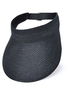 1pc Women's Straw Sun Hat, Foldable Ponytail Beach Hat, Suitable For Ladies Travel In Summer - A - View 10