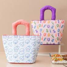 1pc Cute Printed Insulated Lunch Bag, Large Capacity Thick Thermal Food Container Tote, Portable Lunch Box Holder - Multicolor - View 11