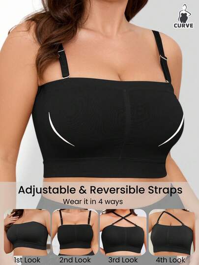 一件式女士加大码运动文胸无缝可调节肩带舒适健身瑜伽背心