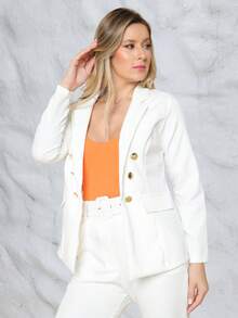 Women Blazers - White - View 5