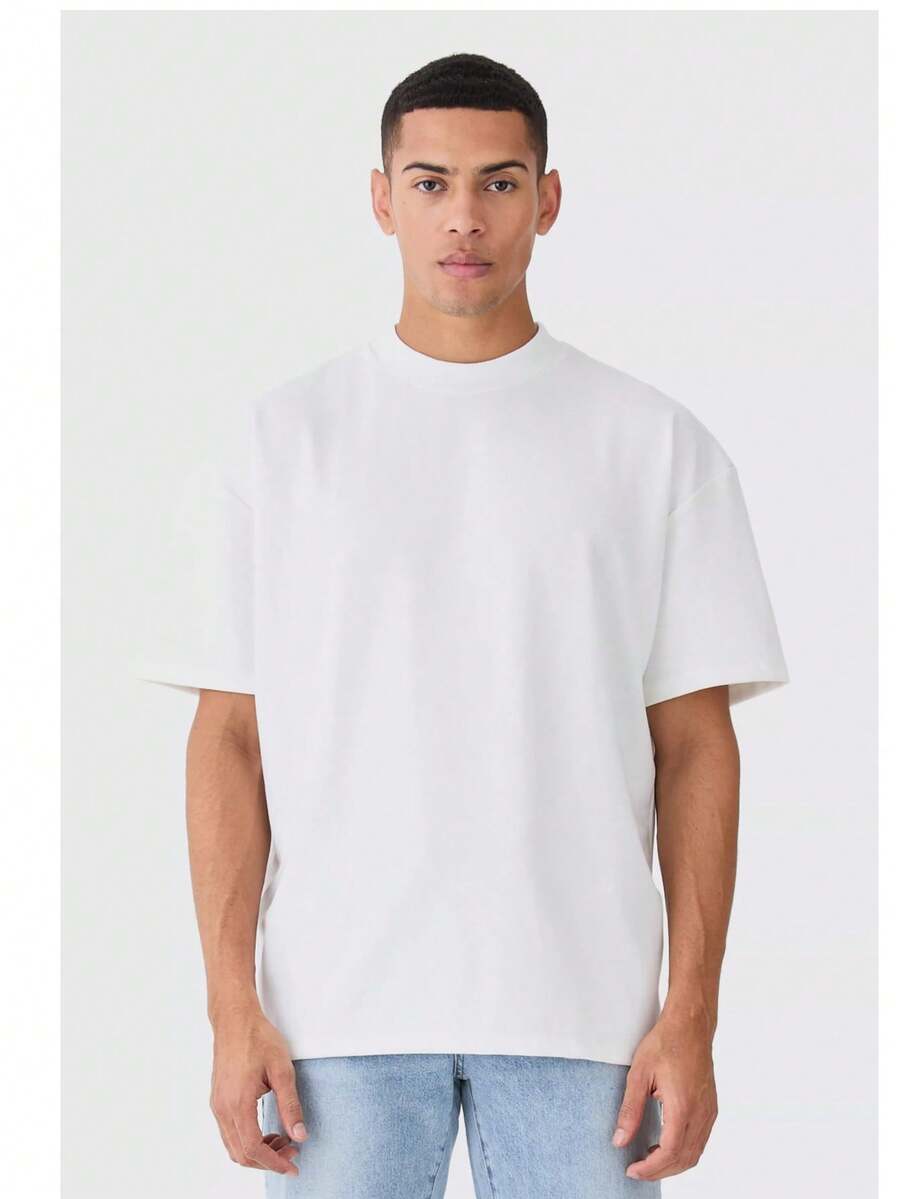 Men's Oversized Faded T-Shirt - trắng - Xem 1