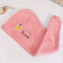 Soft Quick Drying Towel Wrapped With Cute Cartoon Embroidery - Highly Absorbent, Formaldehyde Free Bathroom Accessory, Bathroom Towel Rack Bathroom Decor Summer Back To School Hair Bonnet