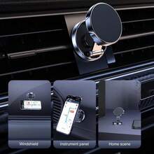 Car Mobile Phone Stand Strong Magnetic Car Holder 720° Foldable Round Bracket Support For Universal Phones Mount Holders In Car - Multicolor - View 7