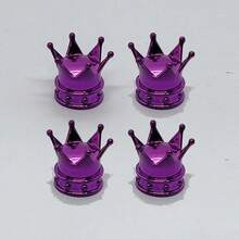 2/4pcs ABS Plastic Copper Core Valve Stem Caps, Crown Series, Waterproof & Dustproof, 8V1 American Thread, Suitable For Cars, Motorcycles, Outdoor Sports & Cycling - Multicolor - View 12