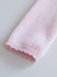 Baby Girls Casual Knit Cardigan, Hollow Out Short Lightweight Jacket - Pink - View 5