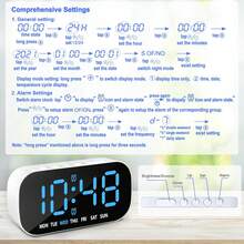 1pc Small Digital Alarm Clock, Suitable For Bedroom, 5 Brightness Levels, Dual Alarms, 12/24 Hour Format, Snooze Function, Large Digits, Plug-In, Loud Desktop Digital Alarm Clock, Suitable For Deep Sleepers, Adults, School Decor, Surprise Gift, Dorm Decor, Back To School Home Decor, Room Decor, Study Supplies