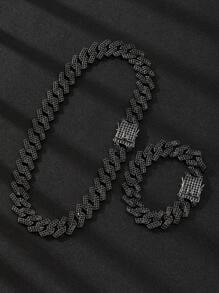 Stylish Full CZ Diamond Hiphop Chain Necklace, Suitable For Men And Women Everyday Streetwear, Great Gift