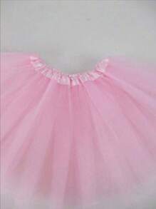 1 Piece 30cm Tutu, Mesh Princess Fluffy Skirt, Cosplay Skirt, Ballet Tutu Skirt, Birthday Party Cosplay Dress, Gauze Skirt, Halloween, Young Girl Solid Color Tutu Skirt, Mesh Fabric, Suitable For Casual And Stage Performance