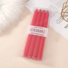 25cm(Approx.10in) / 20cm(Approx.8in) Minimalist Vertical Stripe Candles, Red/White/Blue/Green/Purple/Gray/Yellow/Orange/Pink/Black/Rose Red, Colored Candles, 8 Hours Burning Time/Pc, Geometric Striped Design, Suitable For Home Decor, Wedding, Gifts, Parties, Unscented Candles, Romantic Decorations, All Season - Multicolor - View 18