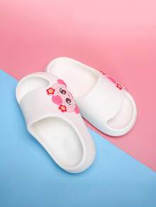 Kids Foam Slippers, Lightweight Non-Slip Soft Bottom Cute Cartoon Middle/Big Children Home Casual Quick-Drying Slide Sandals, Minimalist Design For Boys & Girls Beach