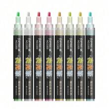 1 pieza Bolígrafo marcador de acrílico luminoso, pincel para pintura de graffiti luminoso de colores DIY y creativo. Disponible en 8 colores. Muy adecuado para pintura de tela y crear un ambiente animado en fiestas. De vuelta a la escuela