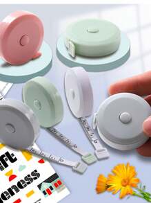 1pc Soft Tape Measure Retractable Measurement Body Fabric Sewing Tailor Cloth Knitting Craft Weight Loss Measurement Retractable Black Double Sided Tape Measure Body Measurement