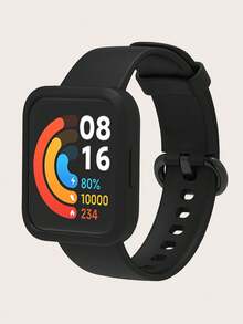 2pcs Set: Solid Color Casual Detachable Silicone Smart Watch Band + Semi-Enclosed Silicone Watch Protective Case, Suitable For Whole Day Wear, Compatible With Redmi Watch 2 Lite - Redmi Watch 2 Lite - View 16