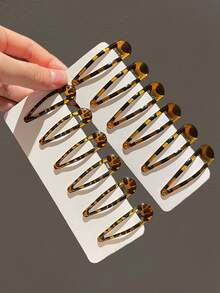 8/16 件女士豹纹发夹，优雅刘海侧夹，适合日常使用，推荐作为礼物发饰，爪夹，发夹，发夹，发夹 - 彩色 - 查看 7