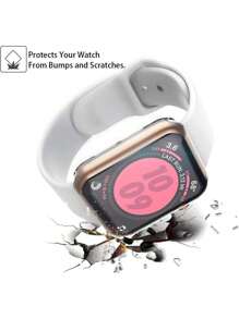 1pc Transparent Men Women TPU Full Cover High Definition Ultra Thin Watch Case, Anti-Drop Fashionable Casual Screen Protector Cover, For Apple Watch Case 38/40/41/42/44/45/46/49Mm, For Apple Watch Series Ultra/SE/11/10/9/8/7/6/5/4/3/2/1, Intelligent Watch Case Accessories