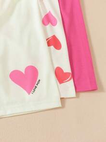 6pcs/Set Young Girl Sweet Cap Sleeve Round Neck Top And Shorts Set, Spring/Summer - Multicolor - View 7